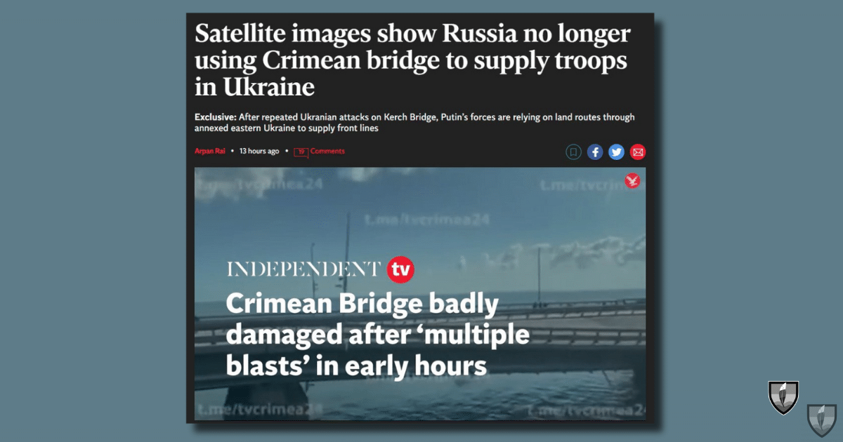 Сателитни снимки показват, че Русия вече не използва Кримския мост за снабдяване на войските си в Украйна – The Independent