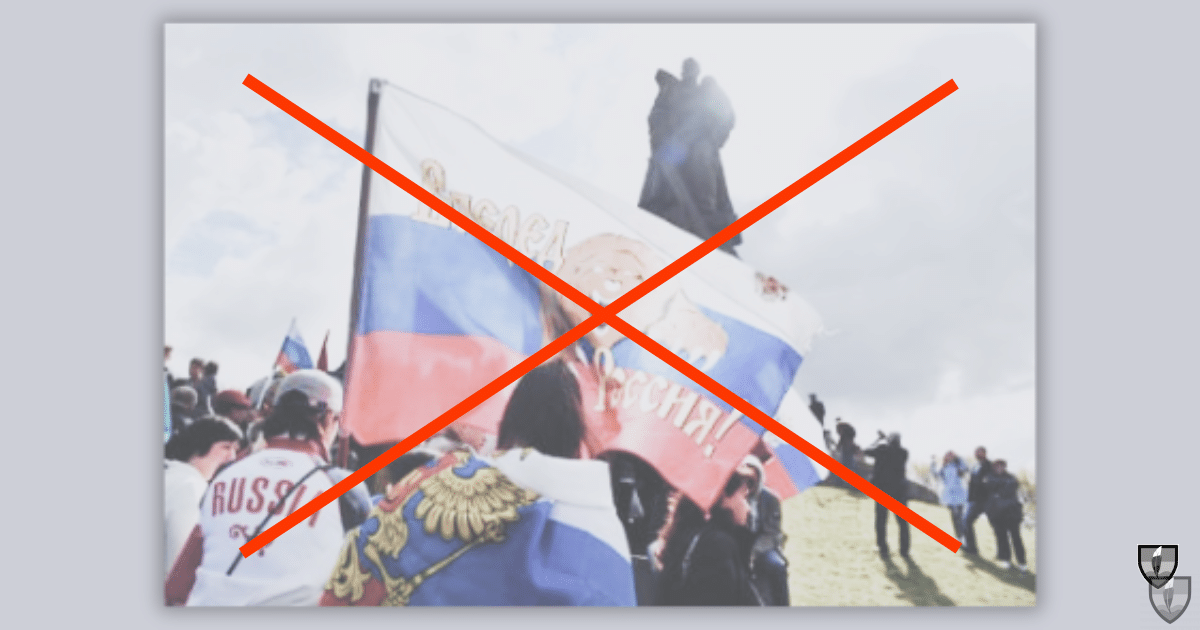 В Берлин на 8 и 9 май забраниха руските знамена, военни униформи, георгиевски ленти, символите „Z“ и „V“, както и всякакви други символи, подкрепящи войната срещу Украйна.