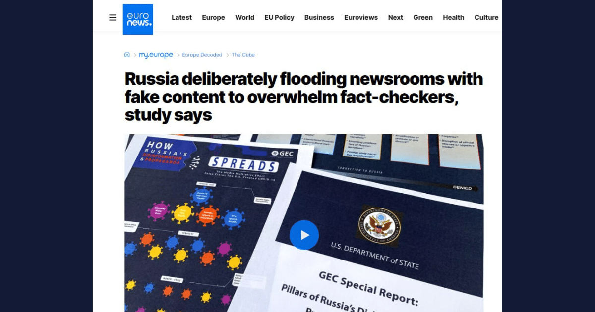 Euronews: РФ умишлено пълни новинарските редакции с фалшиво съдържание с цел претоварване на фактчекърите