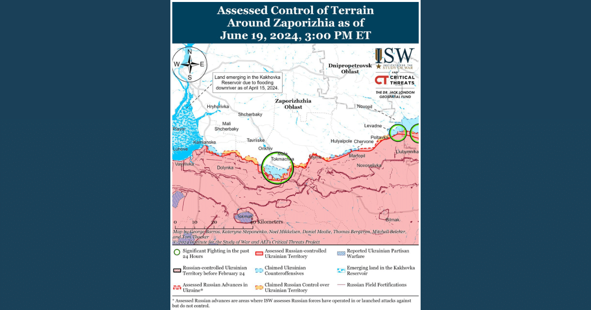 Ситуацията на бойното поле: окупаторите продължават атаките в района на Запорижжя, но нямат напредък – Институт за изследване на войната (ISW)