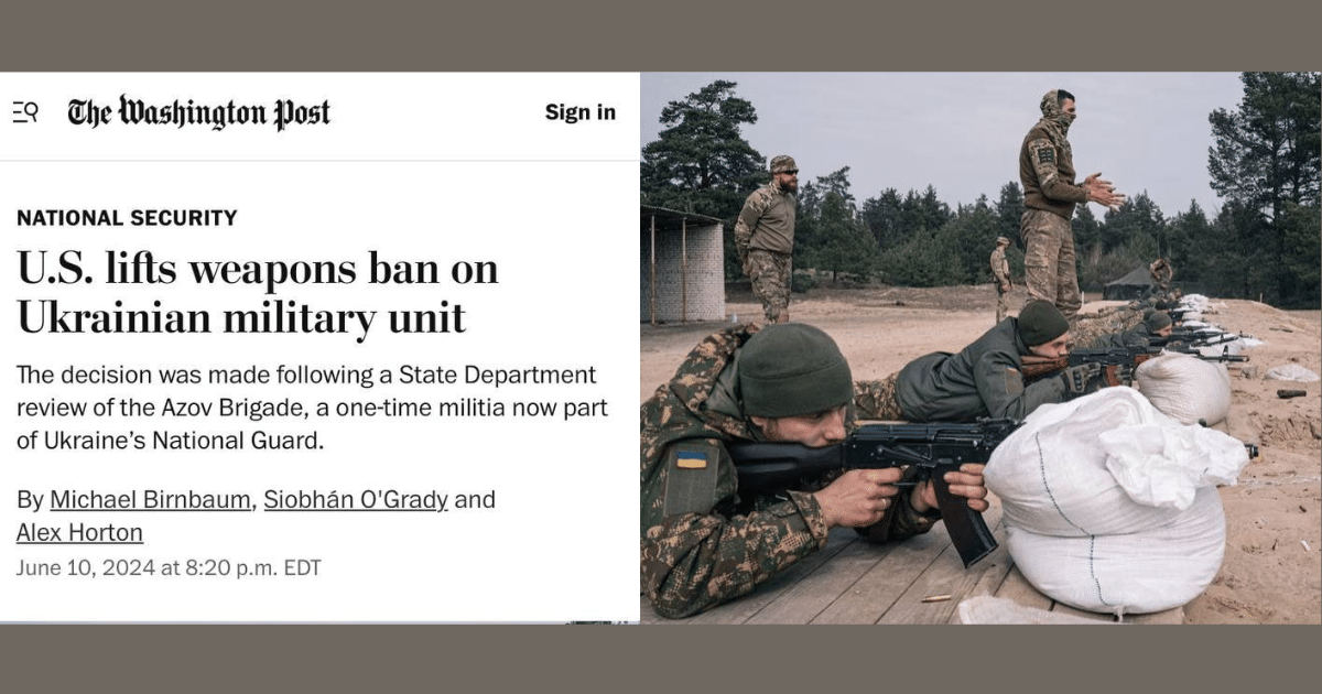 САЩ отмениха дългосрочната забрана за въоръжаване на украинската военна бригада “Азов”, – пише WP с позоваване на Държавния департамент.