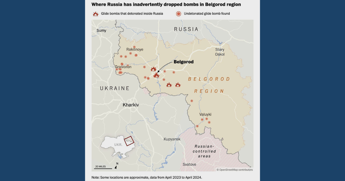 Руската авиация е извърлила най-малко 38 бомби в собствения си регион Белгород – The Washington Post