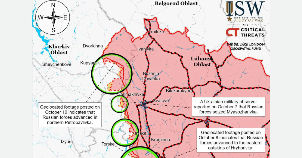 Напредък на врага в Харковска област: ISW твърди, че Руската федерация е постигнала успехи край Купянск