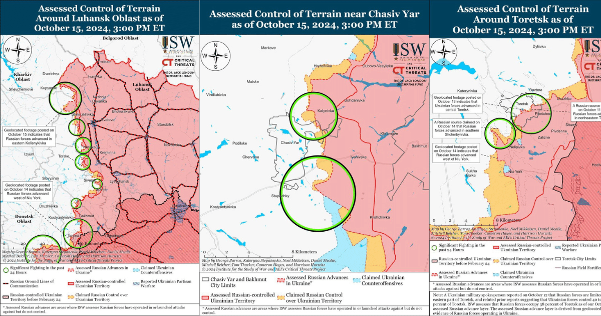 “Окупаторите напредват край Купянск и в Донецка област”, – ISW.